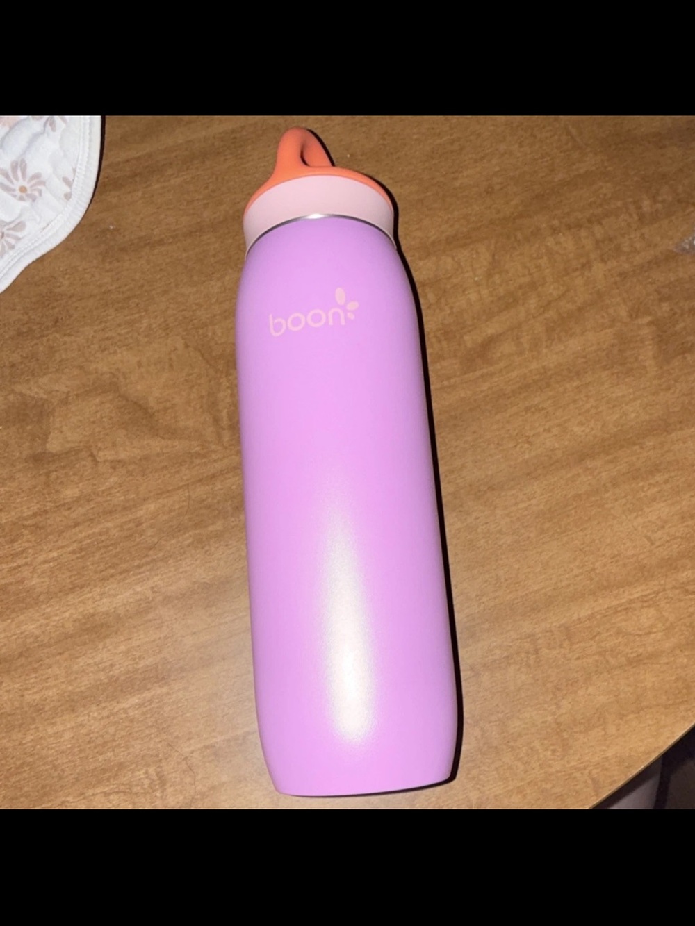 Boon Nursh Stainless Steel 12 oz Insulated Bottle Pink/Orange Twist Lid